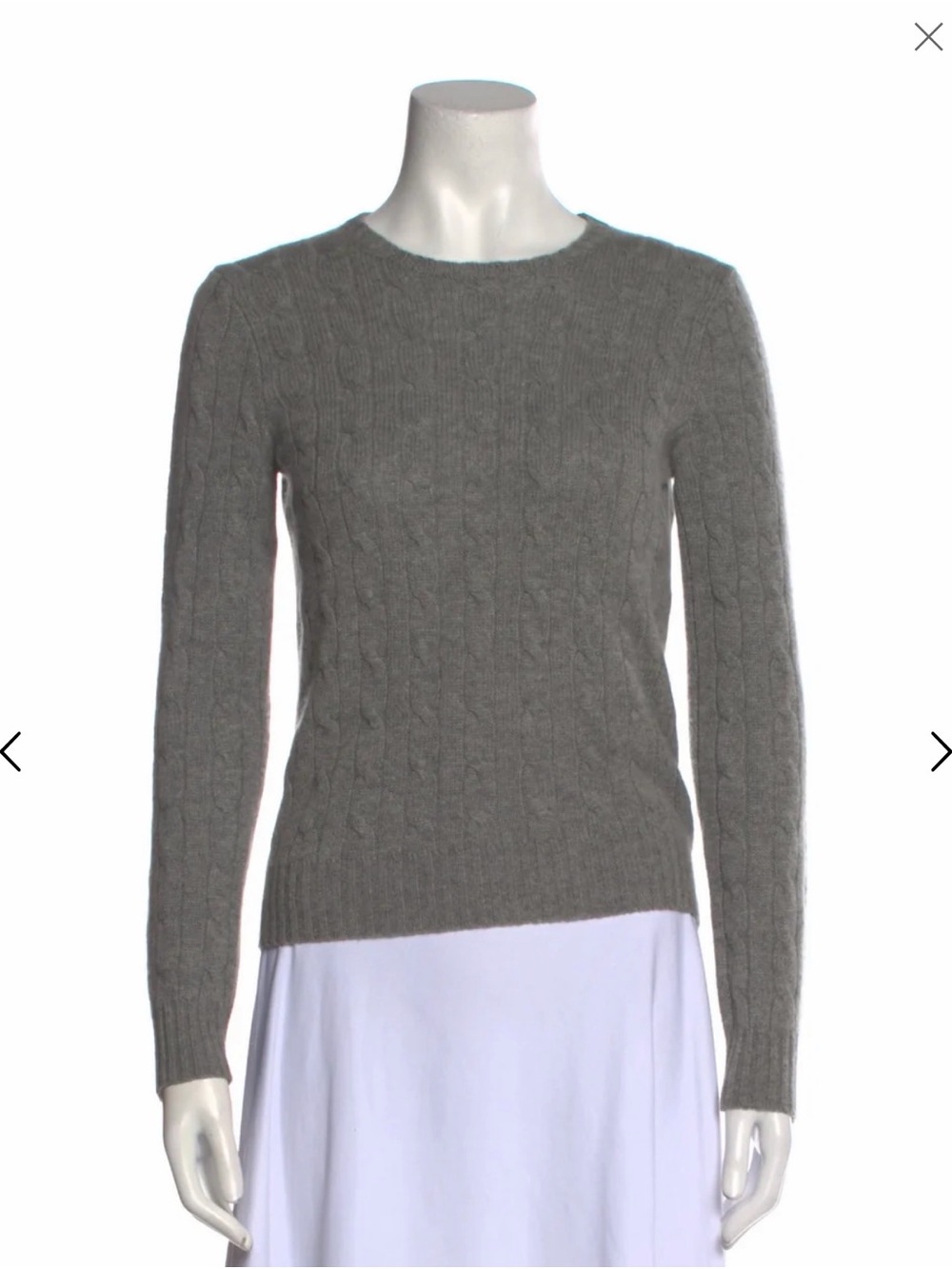 Polo by Ralph Lauren Gray Cable-Knit Crewneck Sweater